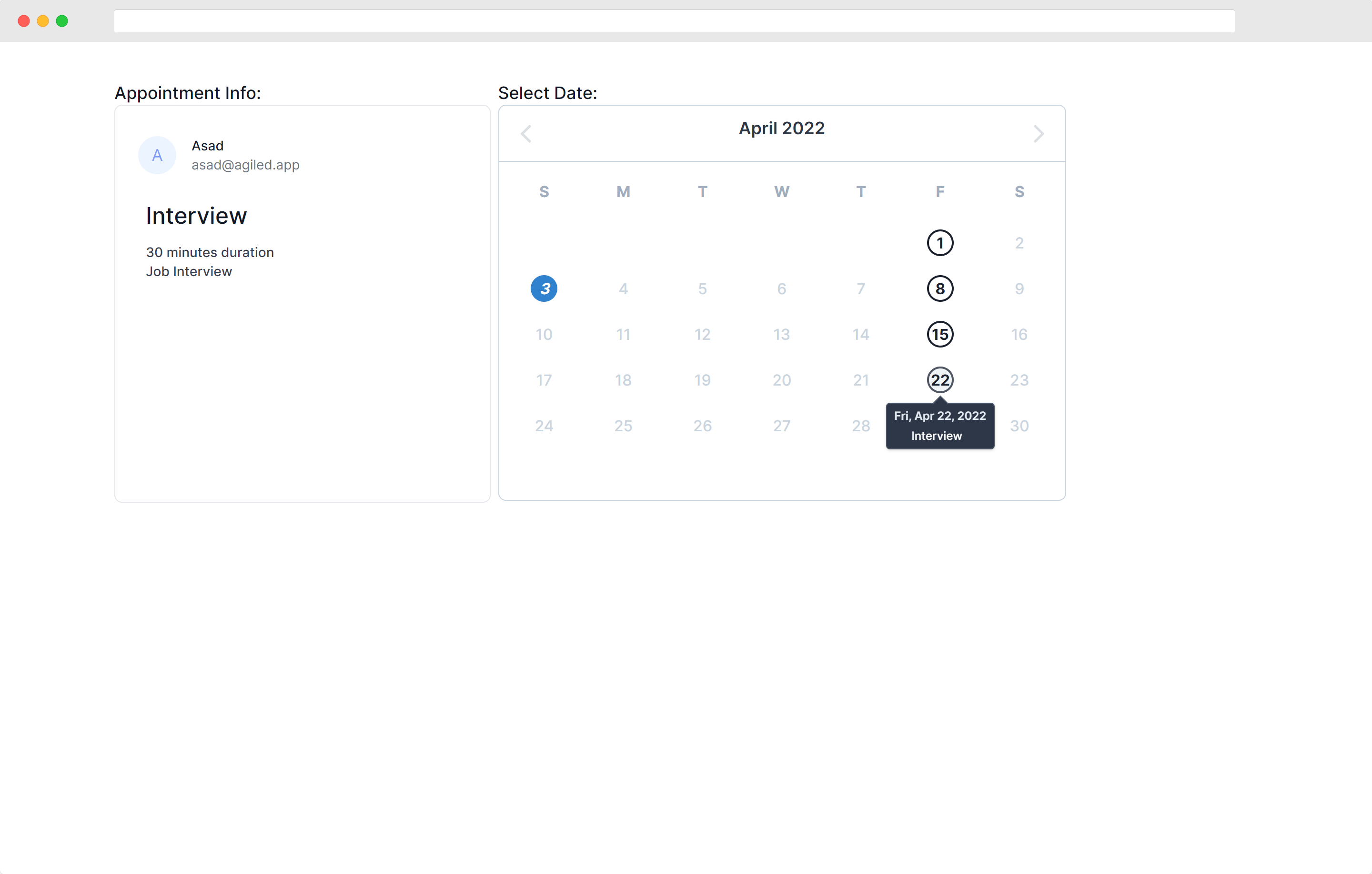 Booking Page