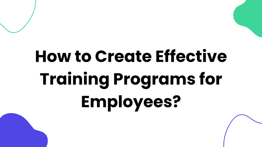 Effective Training Programs