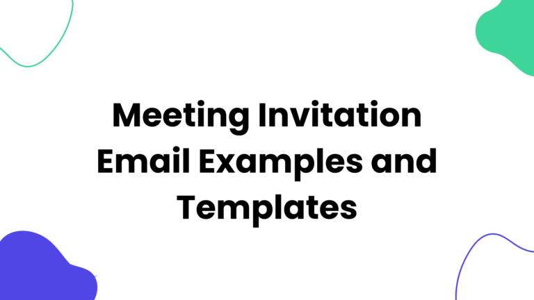 Meeting Invitation Email Examples and Templates